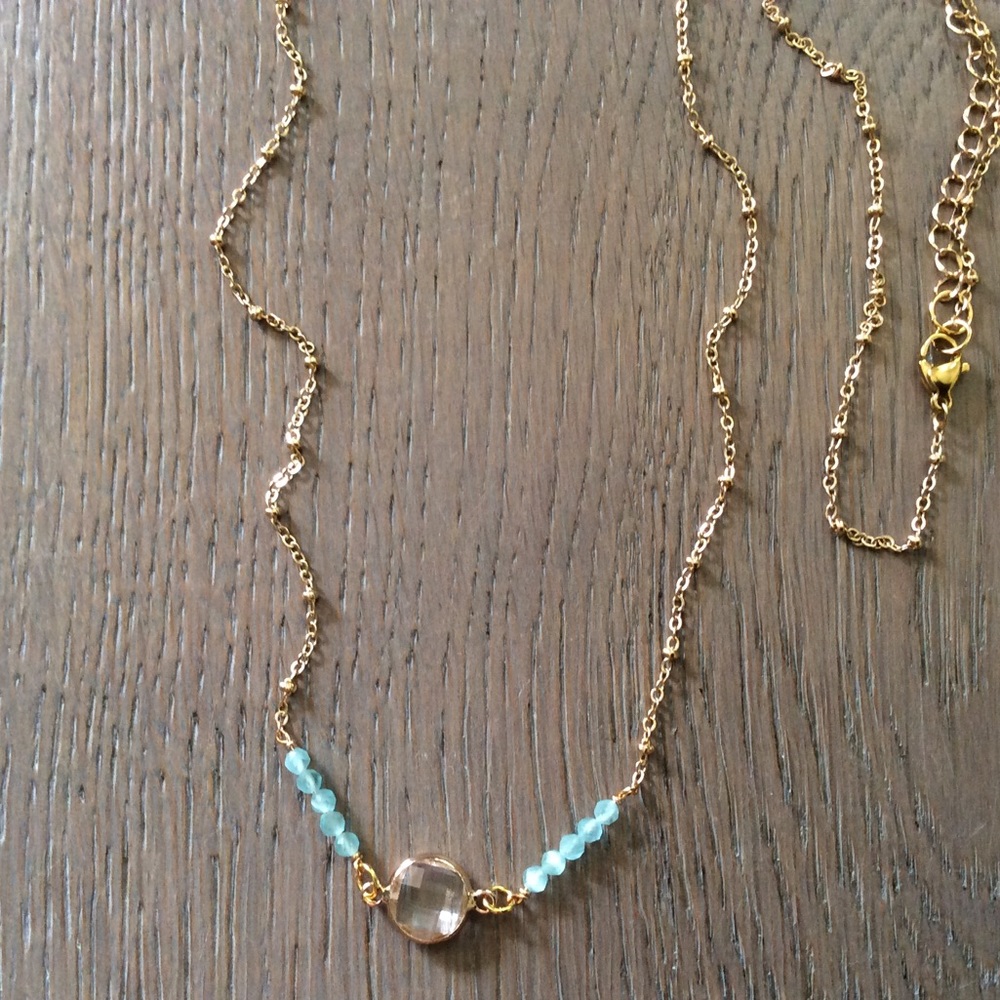 Sundance Charm aquamarine Gold Plated Necklace - Picture 9 of 12